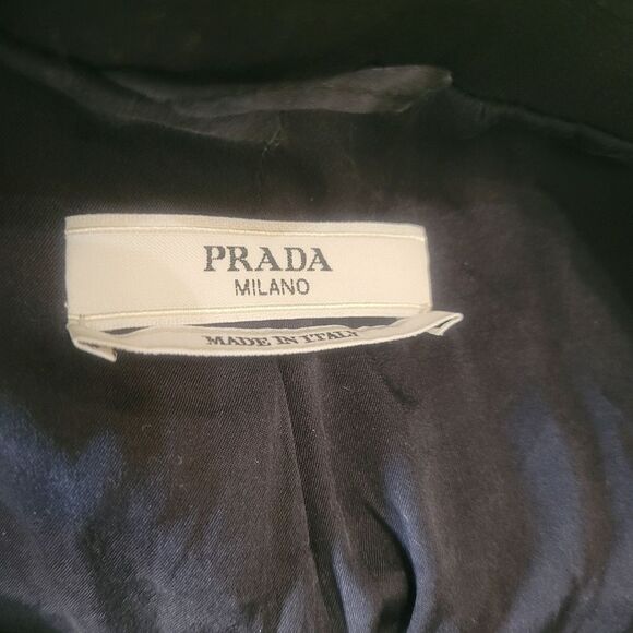 Prada Black Decorative Toggle Button Closure Blazer Size 12 - Picture 6 of 7